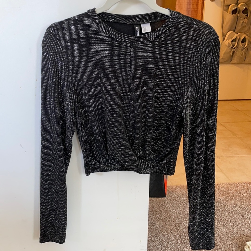 Divided Sparkle Crop Top